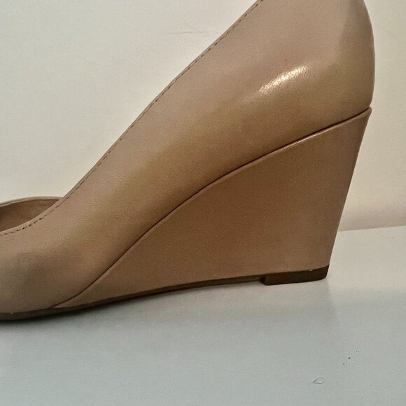 NEW Franco Sarto Felice Wedge D'Orsay Leather Pumps Heels Pointy Toe Shoe 4.5 - Picture 5 of 11